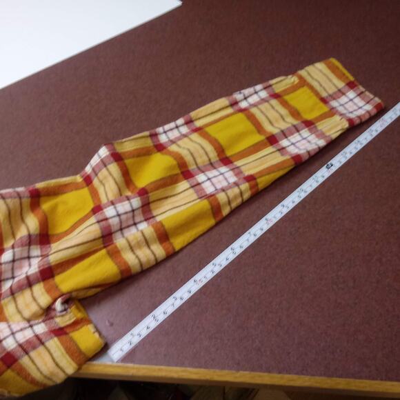 Old Navy Flannel Plaid Shirt Womens Large Gold Red Yellow Chiefs Fan Harvest - Picture 9 of 13